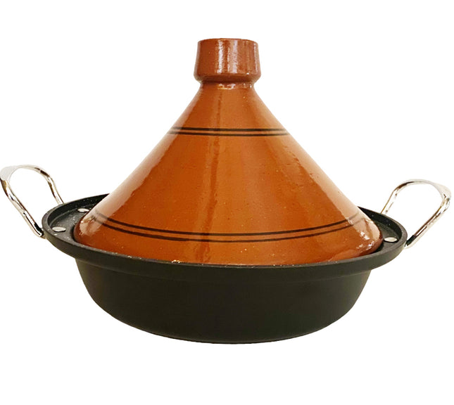Tajine aus Steingut und Aluminiumguss Induktion| Griffe| Geeignet für 4-8 Personen - Alle Kochfelder| Ø 30cm