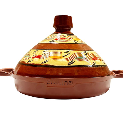Cuilina | Tajine Ourika Ø30cm - Handgemaakt keramiek deksel-  Non-stick - Geschikt voor Alle Kookplaten