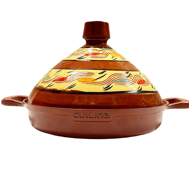 Cuilina | Tajine Ourika Ø30cm - Handgemaakt keramiek deksel-  Non-stick - Geschikt voor Alle Kookplaten