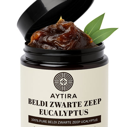 Aytira Beldi Zwarte Zeep Eucalyptus – Natuurlijke Marokkaanse Zeep 200g
