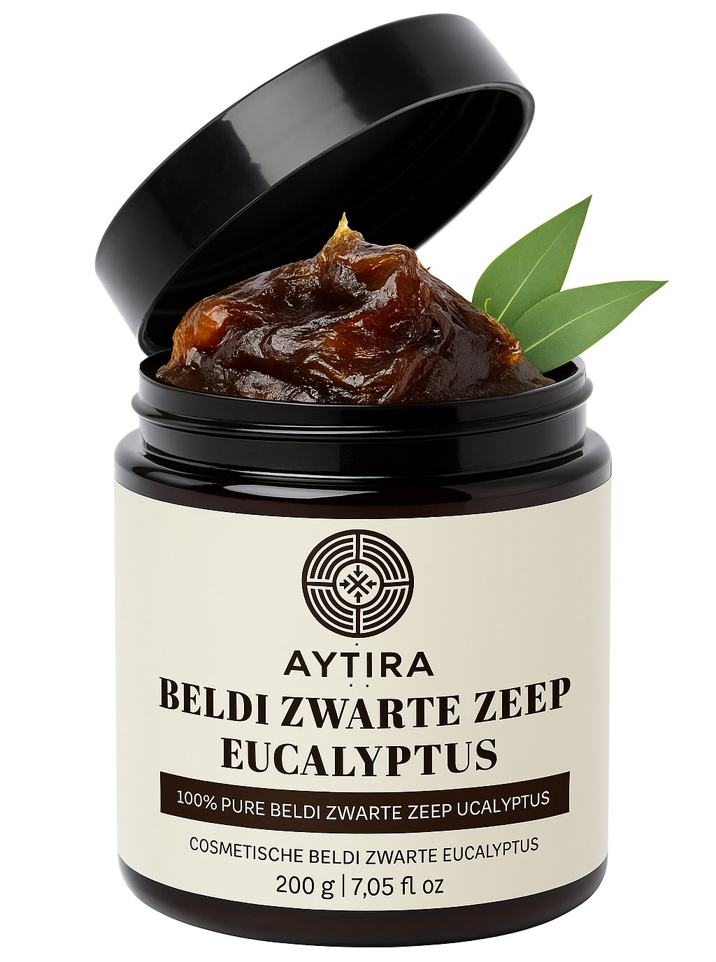 Aytira zwarte zeep eucalyptus (sabon beldi) – Marokkaanse hammamzeep, 200 g