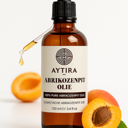 Aytira Abrikozenpit Olie 100 ml – 100% Pure Cosmetische Olie – Voor Gezicht, Huid & Babyverzorging