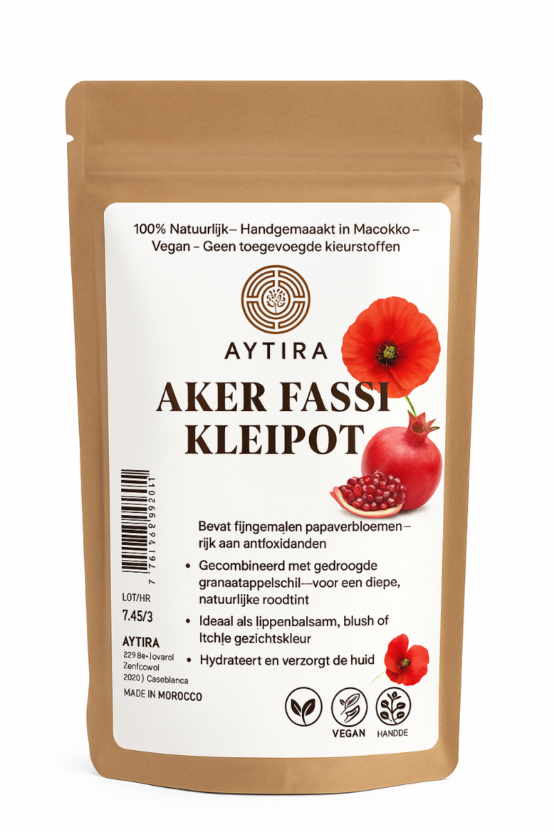 Aytira Aker Fassi kleipotje – Marokkaanse lippenstift en blush