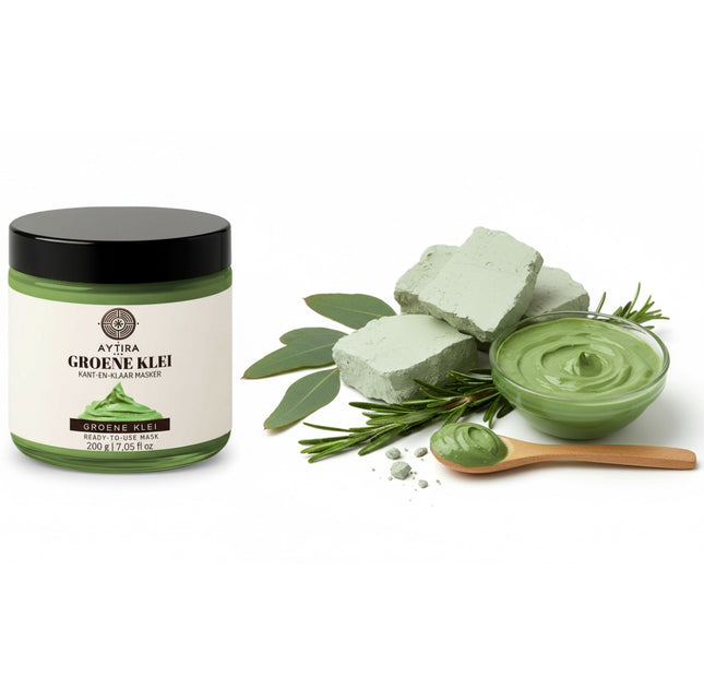 AYTiRA Grüne Tonerde gebrauchsfertige Gesichtsmaske – 200 g – 100 % natürliche, reinigende Tonerde – Sofort gebrauchsfertig