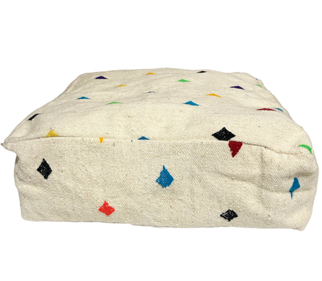 Azilal Kilim Marokkanischer Berber Pouf - 100% Wolle