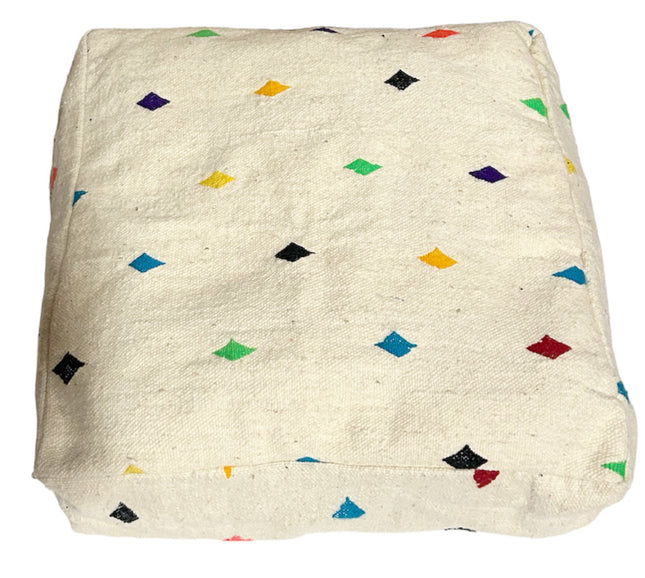 Azilal Kilim Marokkanischer Berber Pouf - 100% Wolle