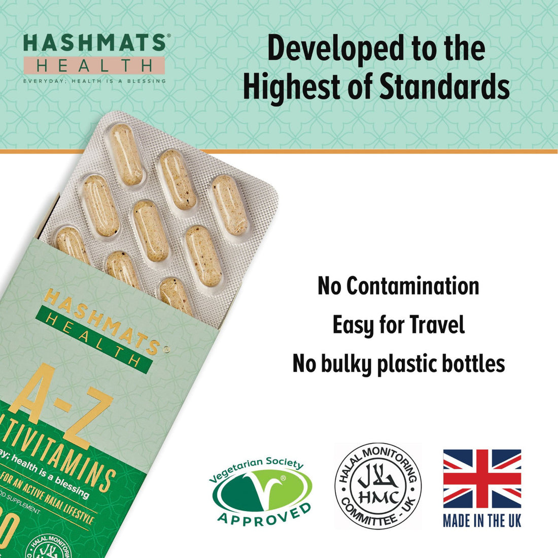 Multivitamines Halal certifiées A-Z 30 - avec 33 bio-éléments par HASHMATS®