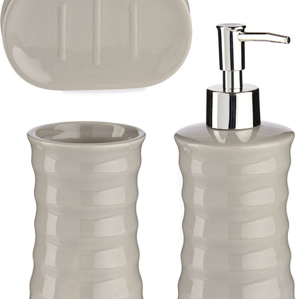 Badezimmer-Accessoire-Set Grau Keramik