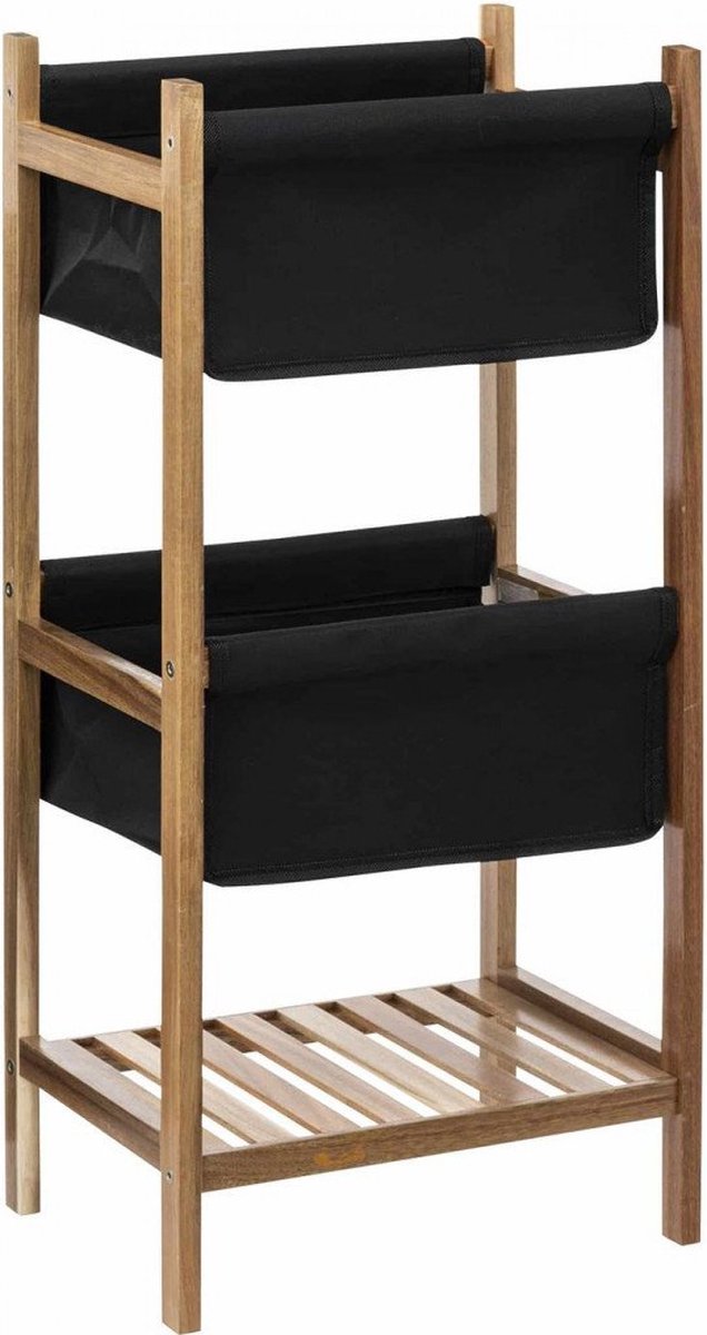 5Five badkamermeubel Blackacia – zwart, acacia met afneembare hoezen, H 73,2 cm