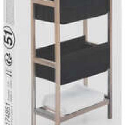 Badezimmermöbel Blackacia – Schwarz – Abnehmbare Abdeckung – H73,2 CM