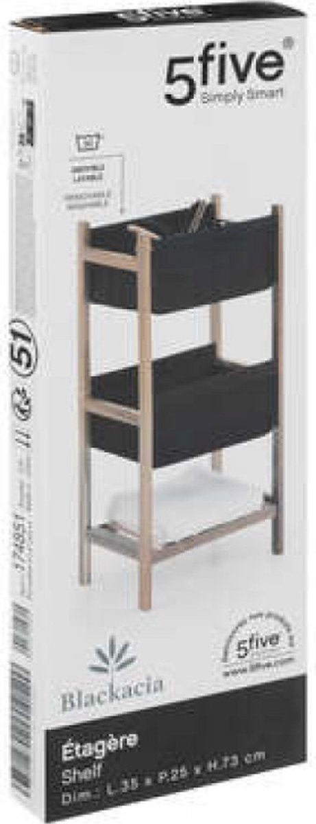 5Five badkamermeubel Blackacia – zwart, acacia met afneembare hoezen, H 73,2 cm – foto 2
