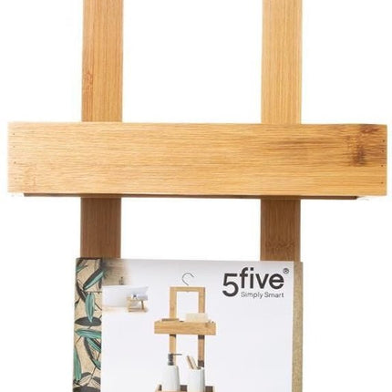 Doucherekje/badkamerrekje 2 lagen bamboe hout met ophanghaak 26 x 14 x 60 cm
