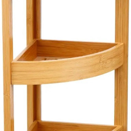 5Five Doucherekje/badkamerrekje hoek model - bamboe - 3 lagen - 23 x 61 cm