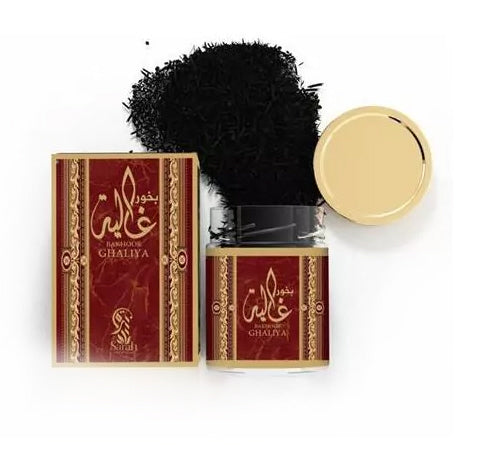 Bakhoor Ghaliya 45 gr – Arabische wierook met saffraan, kardemom en kaneel – foto 2