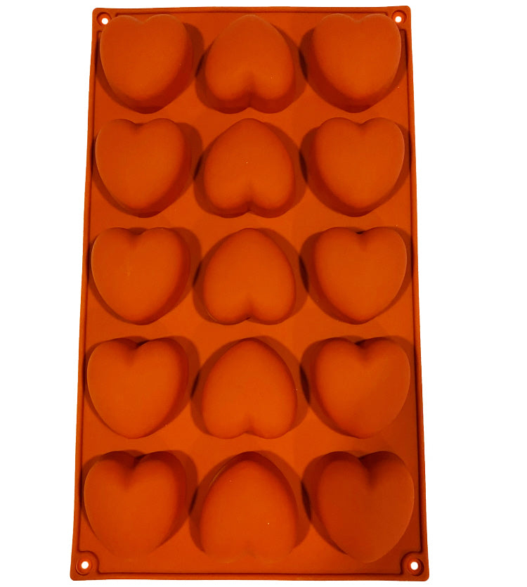 Silicone baking mold 15 hearts