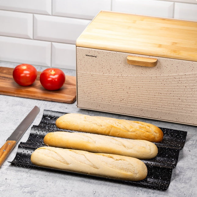 Backform - Rechteckig - Zum Backen von Baguette - 38 x 24,5 cm