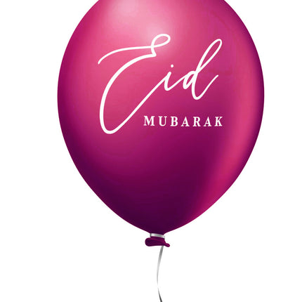 Eid Mubarak Luftballons Bordeaux/Lila 6 Stück.