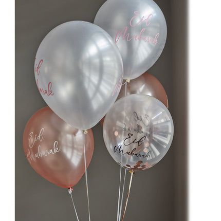 Eid Mubarak Ballons Roségold 6 Stk.