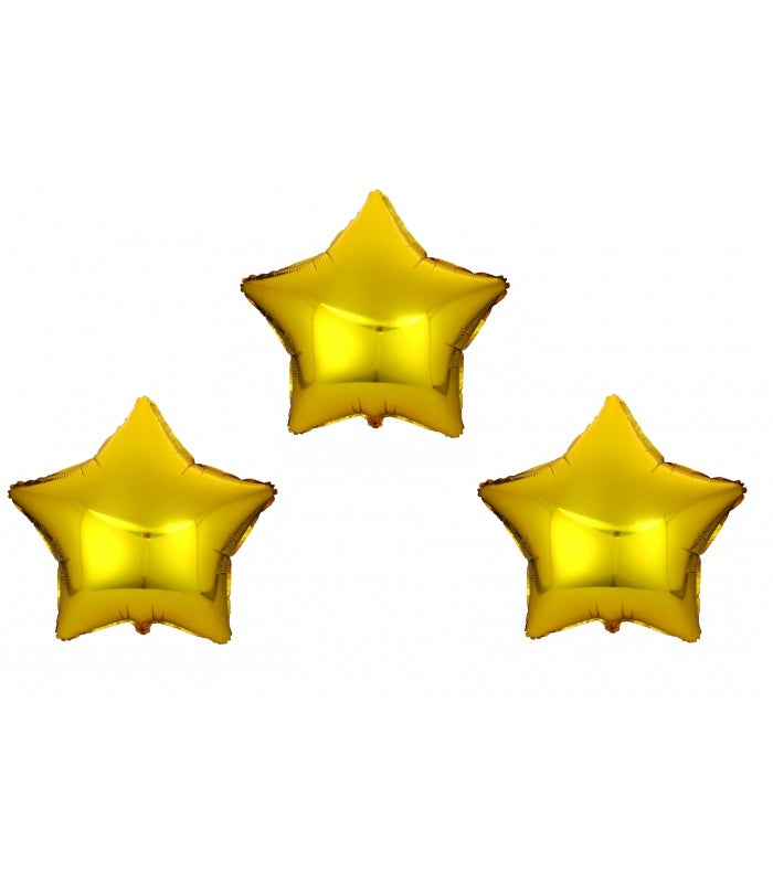 Ballon Étoile Or petite (3 pièces)