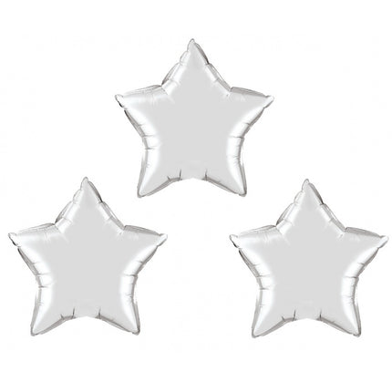 Ballon Stern Silber Klein (3 Stück)