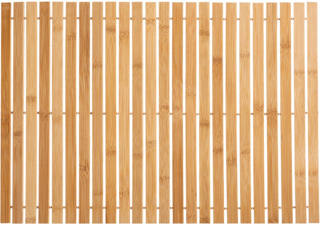 Tapis de bain en bambou à lattes | Tapis de bain en bambou naturel 60 x 40 cm