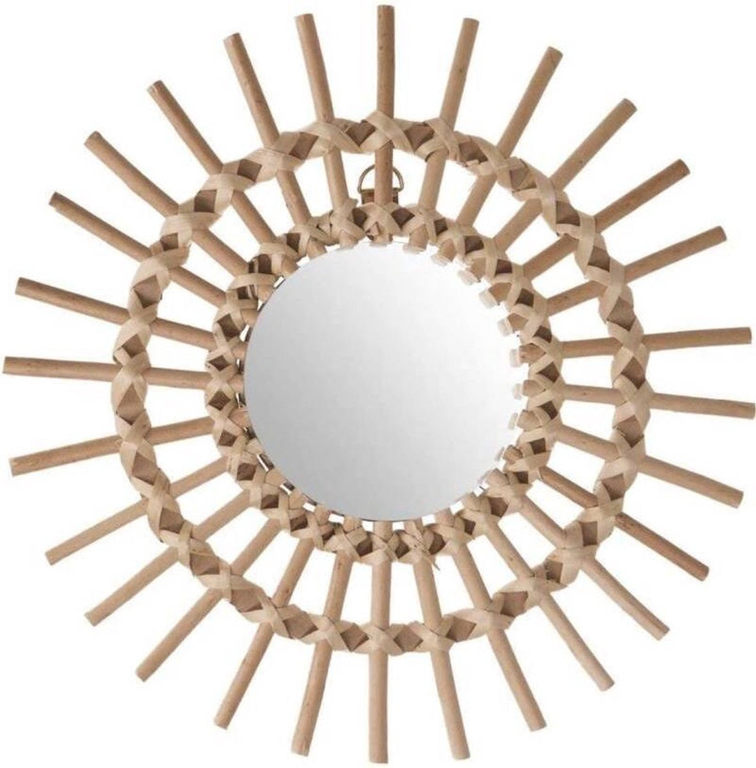 Atmosphera ronde spiegel van bamboe en rotan – wandspiegel Ø 30 cm
