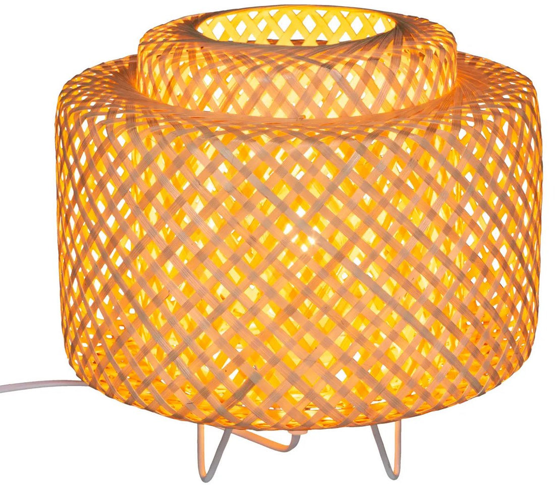 lampe de table en bambou éclairage d'ambiance style bohème