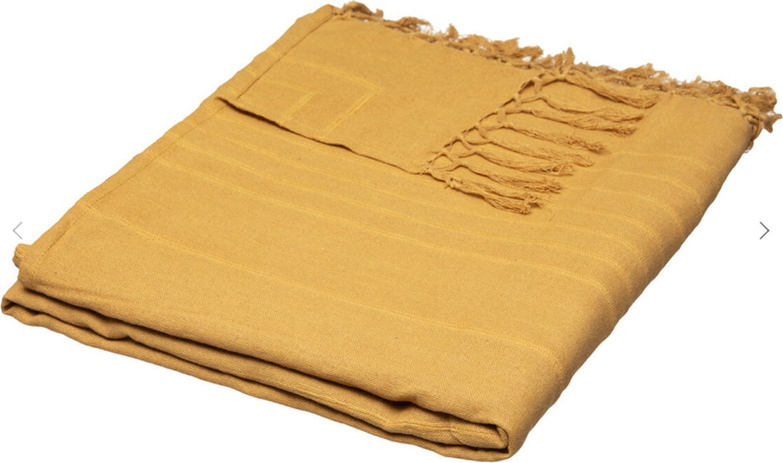 Atmosphera bedsprei okergeel van katoen – 2-persoons sprei, 230 x 250 cm