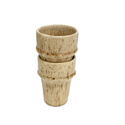 2er Set Marokkanische Espresso-Tassen aus Steingut, 70 ml