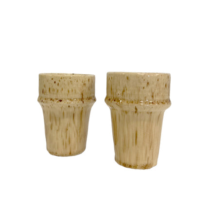 2er Set Marokkanische Espresso-Tassen aus Steingut, 70 ml