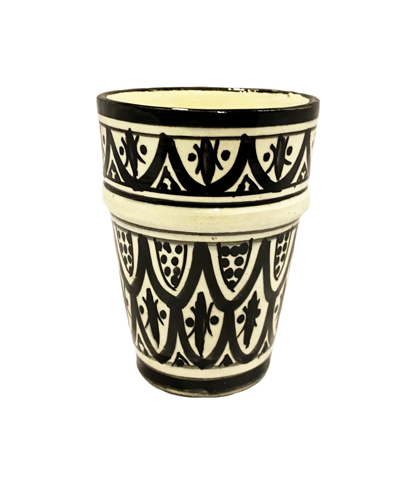Earthenware mug - black/white safi