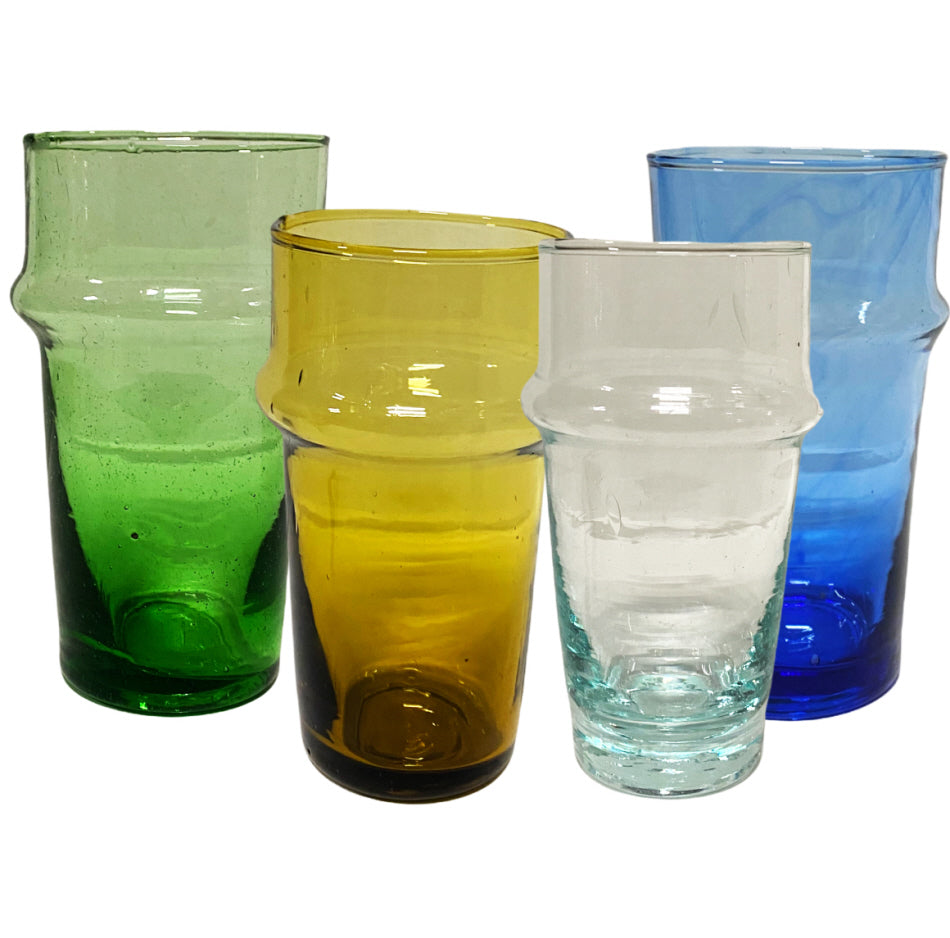 Marokkaanse beldi glazen van gerecycled glas – mondgeblazen, 12 cm hoog – foto 11