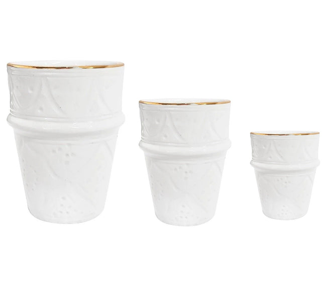 Tasse mit Goldrand und schwachem Design - Empreinte