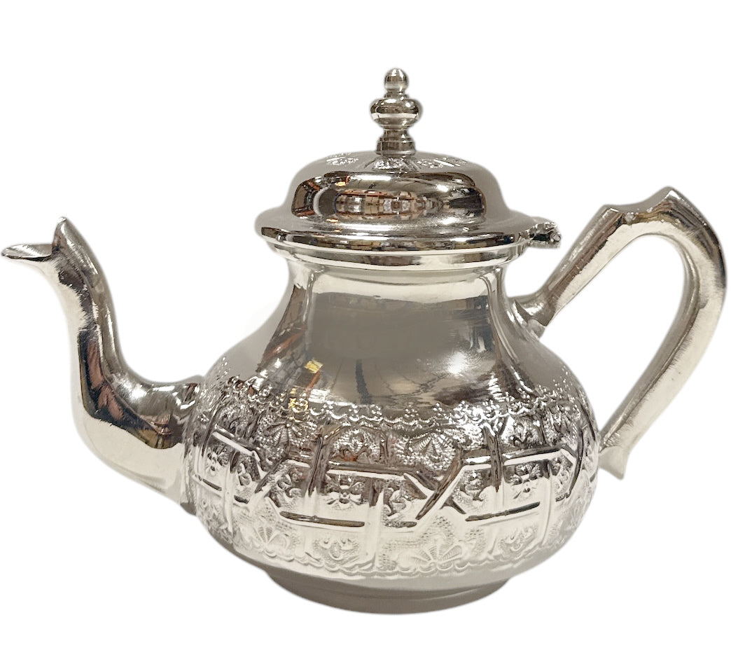 Théière Marocaine Argentée sans pieds 1 Litre
