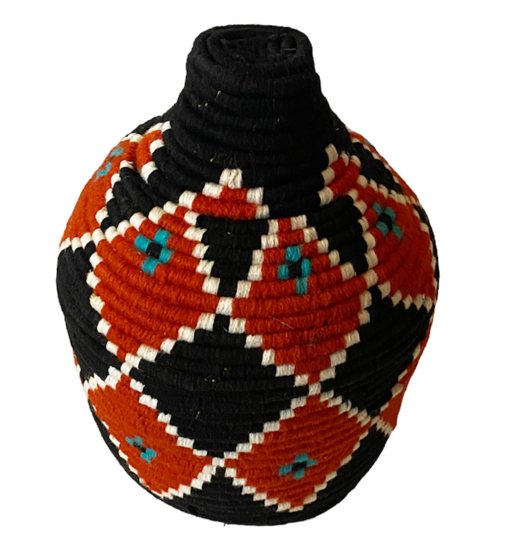 Moroccan colored Berber basket