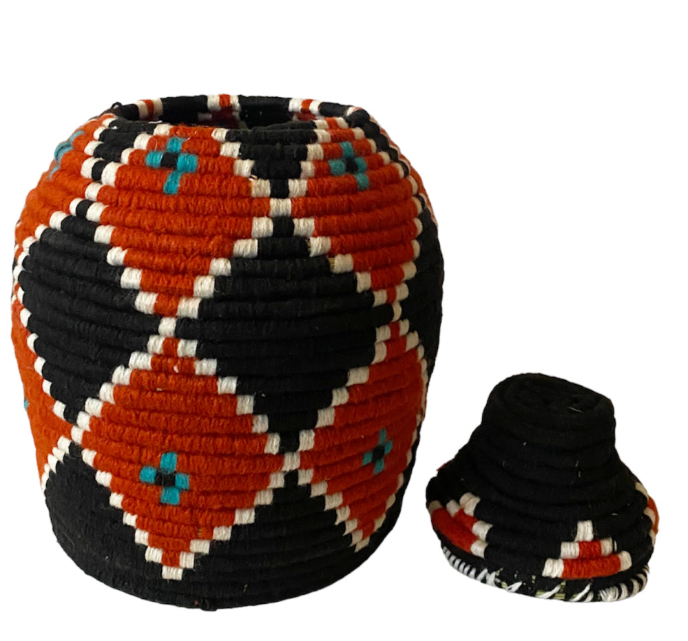 Moroccan colored Berber basket