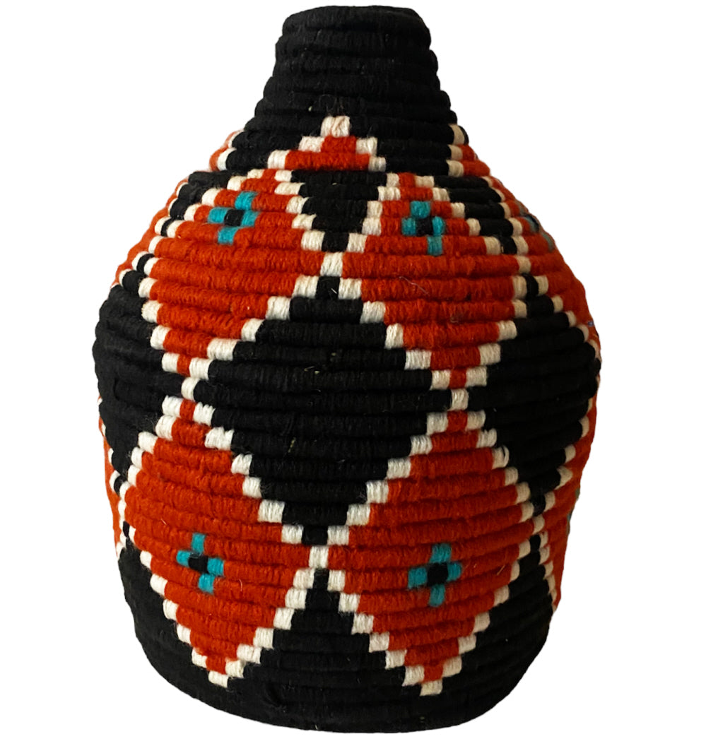 Moroccan colored Berber basket