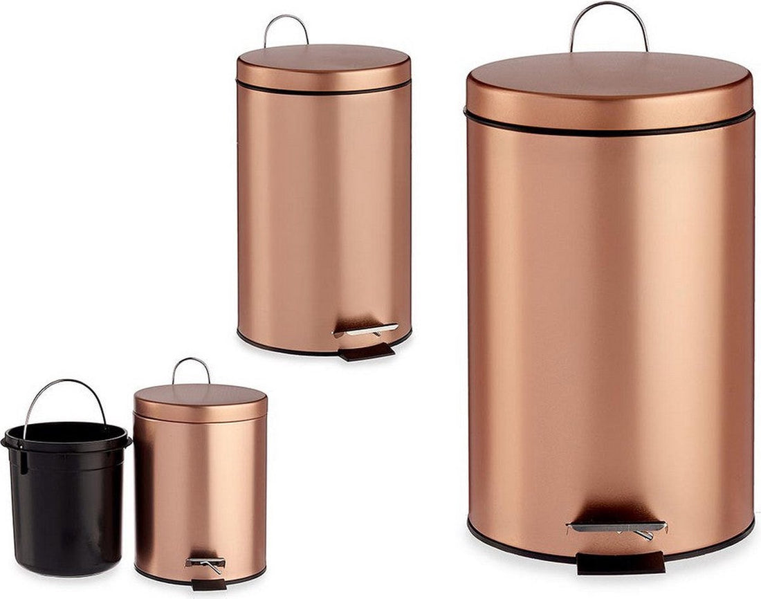 Berilo Pedal Bin - copper-coloured - metal - trash can