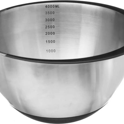 Rührschüssel/Salatschüssel Edelstahl mit Antirutschboden - 4,2L
