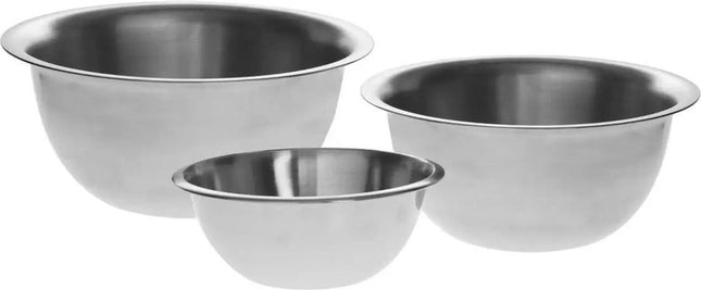 Set mit 3 Rührschüsseln/Schüsseln aus Edelstahl mit Antirutschboden - 1L - 2L - 3,3L
