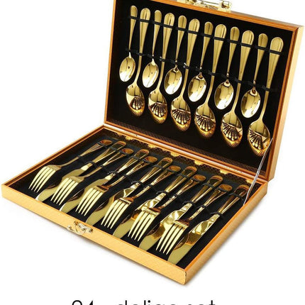 Goldfarbenes Besteckset 24-teilig - Besteck für 6 Personen