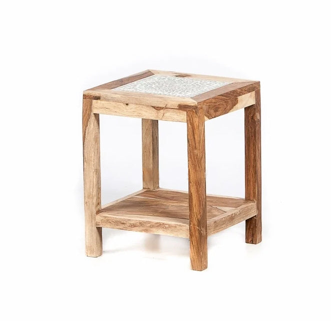 Side table with mosaic top – small