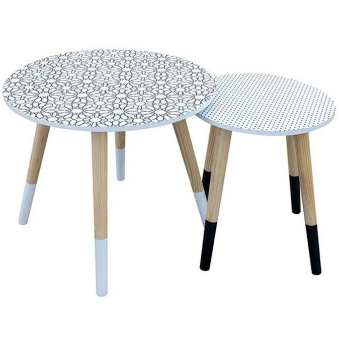 Tables d'appoint blanc noir