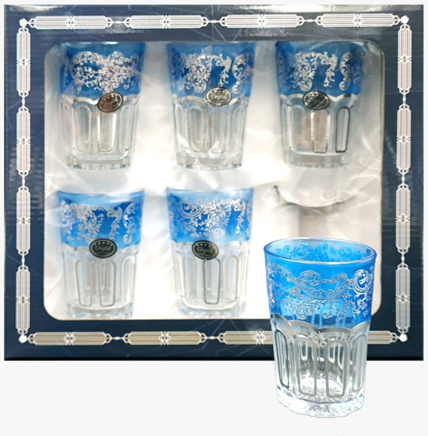 Verres à thé à motif argenté
