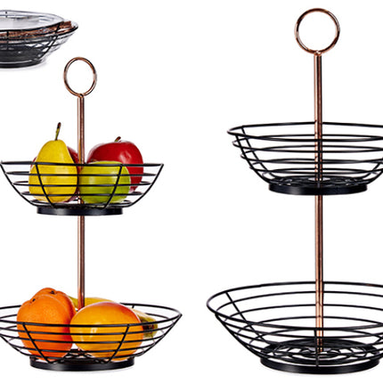 Obstschale - Etagere 2-stöckig – Obstkorb Metall
