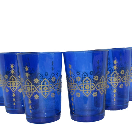 Marokkanische Gläser – Marokkanische Teegläser – 6er-Set – blau