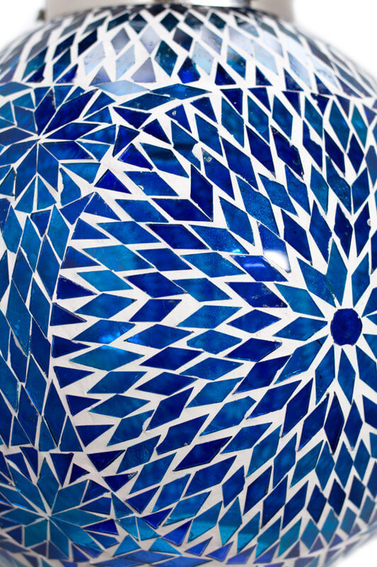Lampe mosaïque orientale bleue