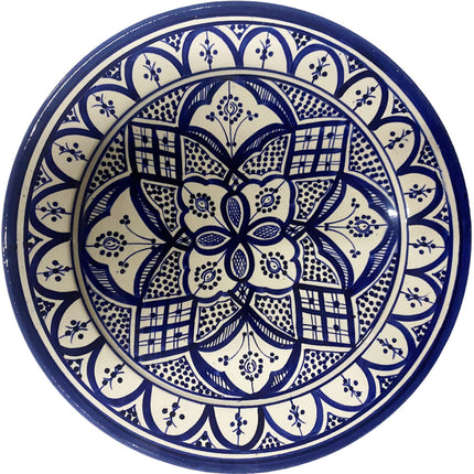 Marokkanische blaue Schale mit Blumenmustern
