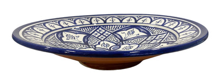 Marokkanische blaue Schale mit Blumenmustern