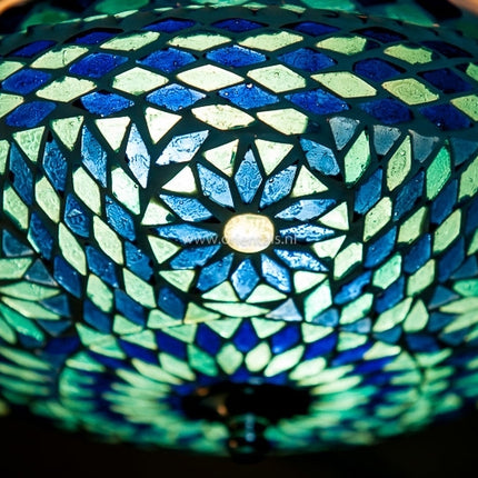 Oosterse mozaïek plafonniere blauw Ø 25cm